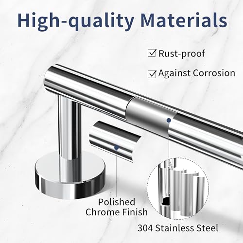 Porte-serviettes antirouille en inox 304 avec finition chromée durable