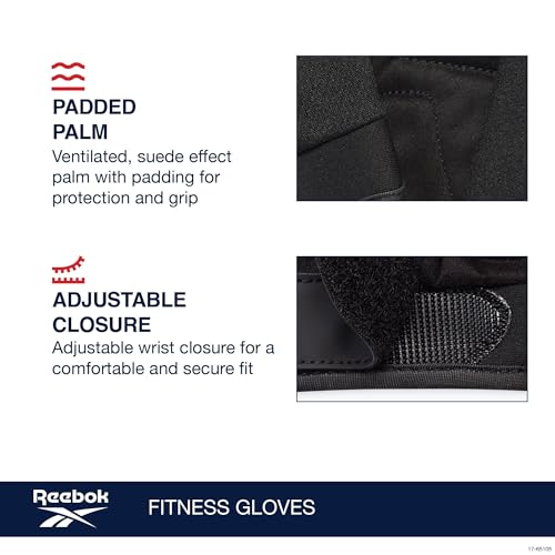 Reebok Classic Fingerless Gloves Lightweight Fitness & Weight Lifting Gloves for Training - Image 3