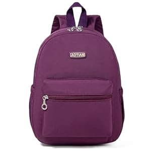 AOTIAN Mini Lightweight 11.8 Inch Backpack Durable Travel Hiking Women and Girls Small Daypack, 7 Liters Purple