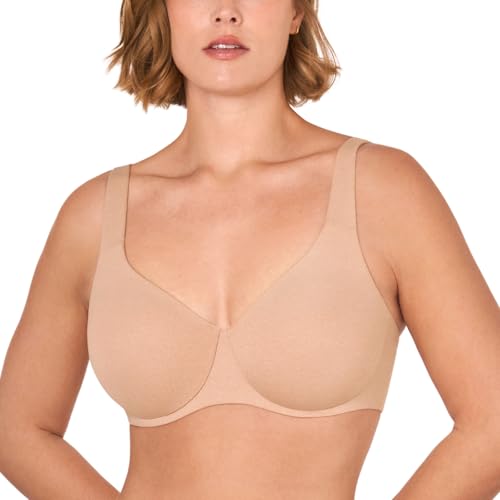 DELIMIRA Minimizer Bras for Women Full Coverage Plus Size Underwire Unlined Supportive Seamless Bra Oatmeal Heather 36G