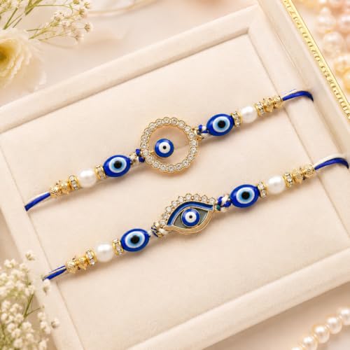 Image of Dreamica Designer Set of 2 Rakhi, Mug, Silver Coin, Trophy Showpiece, Set of 8 Cards, Fridge Magnet, Greeting Card and Tilak Set| Best Rakhi Gift for Brother