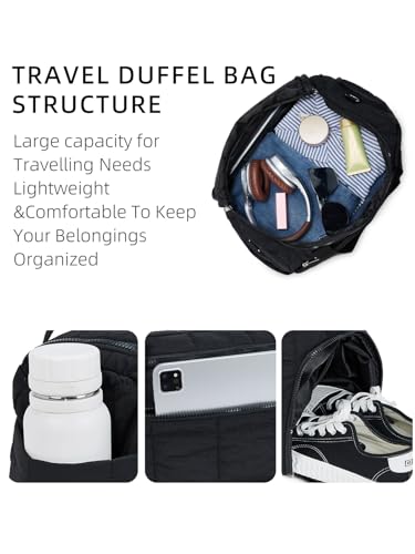 Image of WESTBRONCO Small Puffer Crossbody Bags for Women, Mini Puffy Quilted Gym Bag Lightweight Tote Bag with Zipper Compartments