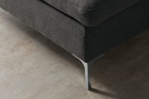 Image of Smith U Shape 7 Seater Corner LHS Fabric Sofa Set in Dark Grey Color for Living Room, Couch Sofa for Living Room, Seven Seater Sofa