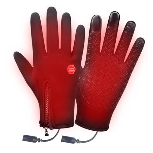 Dtaigou USB-beheizte Handschuhe, elektrisch beheizte Handschuhe - Handwärmer Touchscreen wiederaufladbare USB-Handschuhe,Winddichte tragbare beheizte Handschuhe, Heizhandschuhe für