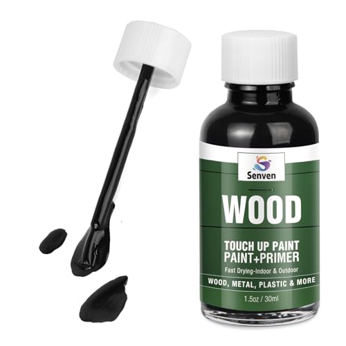 Wood Touch Up Paint High Gloss Black Touch Up Paint Pen for Wood Scratch Repair Chips Spots Refinishing Kitchen Cabinets Furniture Doors Tables Dressers Trim Repair 1.5 Oz Interior/Exterior Waterproof