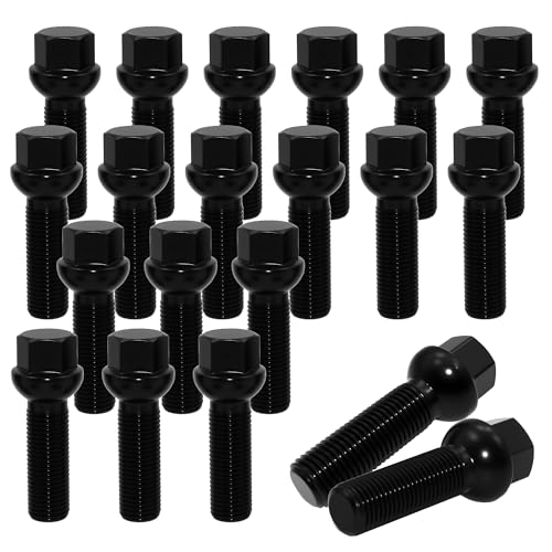 M14x1.5 Lug Bolts, 45mm Shank, R13 Ball Seat for Audi, 20PCS