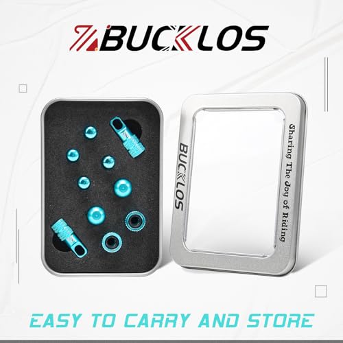 BUCKLOS Bike Tire Valve Stem Cap Set, Presta Valve and Schrader Valve Caps, Valve Cap with Valve Core Removing Function, Presta Valve Adapter, 10Pcs Fit Mountain Bike, Road Bikes