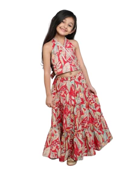Image of Ethnic kurta for girls | Kids Salwar Suit Set | Girl's Printed top Sharara Dress Set for kids girls