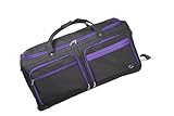 Aerostar 40" XXL Extra Large Lightweight Duffle 3 Wheel Travel Bag Holdall Suitcase Check-in Luggage Ironpath (194L, Black/Purple)