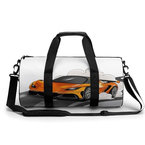 Sac de sport gym voiture jaune cool 45x23x23cm, bagage à main souple pour le week-end