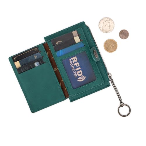 Image of Montana West X Wrangler Credit Card Holders Small Ladies Wallet Minimalist Card Holder for Women Simpl Keychain Wallet with Rfid Lining and Smooth Metal Zipper