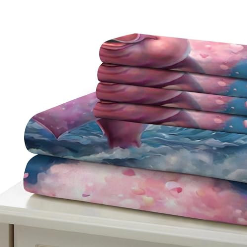 Housse de couette 140x200 imprimé 3D cochon mignon microfibre