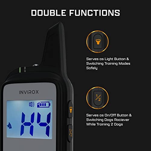 Invirox Shock Collar For Large Dog [2024 Edition] 123 Levels Dog Training Collar With Remote 1100Yd Range, Dog Shock Collar For Medium Dogs 100% Waterproof & Rechargeable Training Collar For Dogs #TOP6