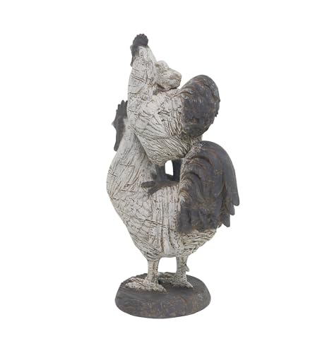 Deco-79-Polystone-Rooster-Decorative-Sculpture-Home-Decor-Statue-Accent-Figurine-8-x-5-x-12-White Deco 79 Polystone Rooster Decorative Sculpture Home Decor Statue Accent Figurine 8 x 5 x 12 White