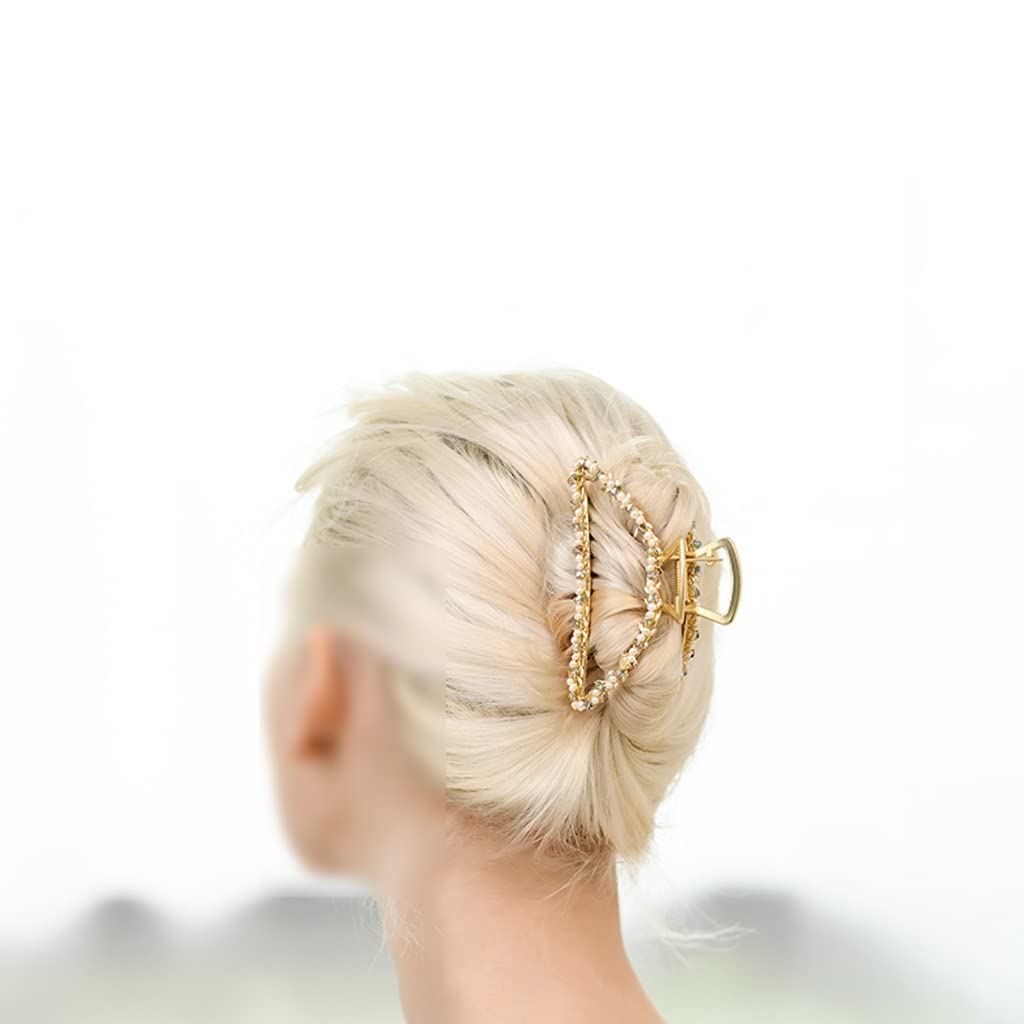 Cintas Para el Pelo de Cola de Caballo Gold-chapado en el pelo de espalda con clip de pelo alto y rizado clip de tiburón de gama alta accesorios for el cabello de las señoras clip de pelo chapado en o