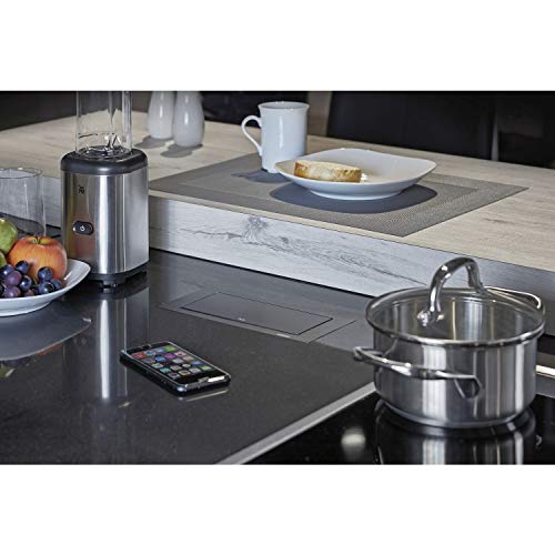 Enchufe encastrable EVOLINE Backflip negro con USB-C para cocina 7