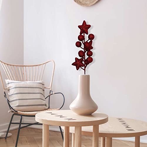 Msuiint 12 Pcs Artificial Glitter Berries Stems, 8Inch White Red And Blue For 4Th Of July Decor Flowers Arangement Fake Berry Branch For Independence Day Decor Party Home Table #TOP5