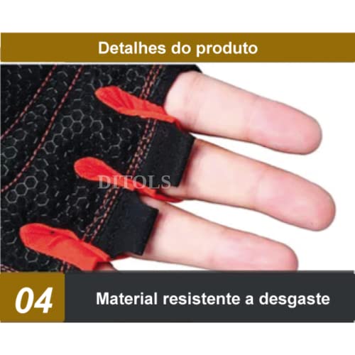Luva Para Academia Crossfit Ciclismo Masculina Feminina Meio Dedo (GG)