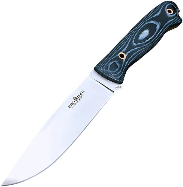 Watchman Fixed Blade Knives with Sheath,Full Tang Bushcraft Knife with Kydex Sheath Flat Grind Hunting Knife with Mircarta Handle for Camping, Survival, Fishing