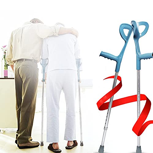 Stampella ascellare per Adulti, Camminata Pieghevole Portatile, stampella telescopica Regolabile a Forma di F per Anziani disabili