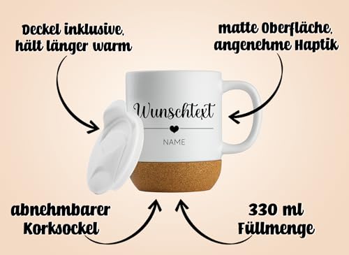 LIEBTASTISCH - Personalisierte Tasse mit Wunschtext, Personalisierte Tasse mit Namen oder eigenem Text, Kaffeetasse personalisiert… – Ansicht 2