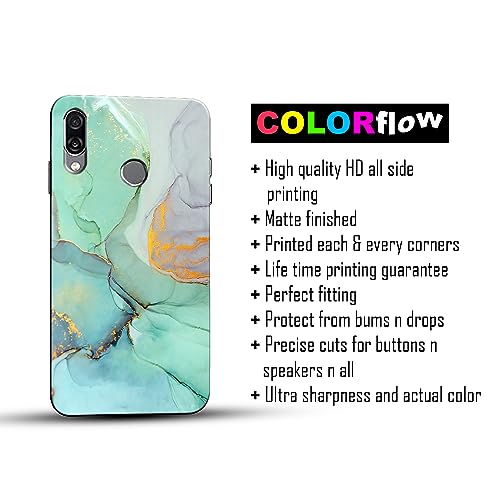 Image of COLORflow Back Cover Compatible with Honor Play | Beautiful Green Marble | Designer Printed Hard CASE Bumper Back Cover Compatible with Honor Play