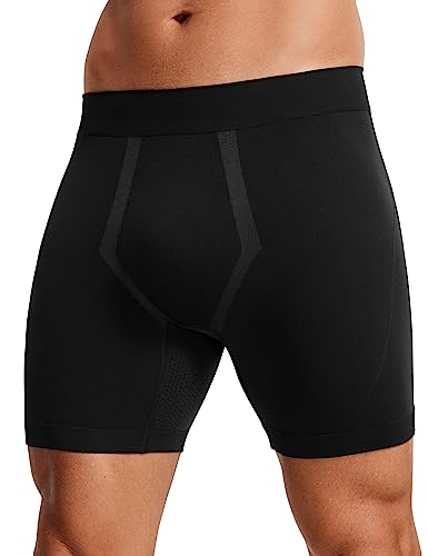 CRZ YOGA Men's Seamless 5" Boxer Briefs Breathable Sports Underwear (3-Pack)2