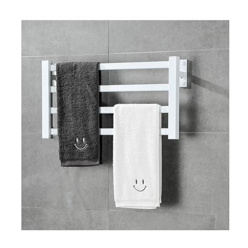 Toallero eléctrico Blanco de Secado rápido, de línea Recta, de bajo Consumo, con calefacción y Montaje en Pared.