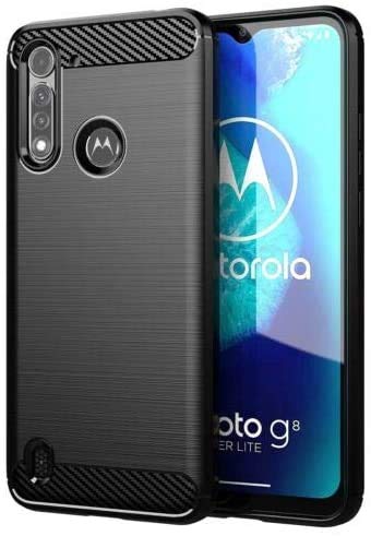 Image of NPRC Hybrid Ultra Slim Protective Case TPU Non-Slip Carbon Fiber Texture Shockproof Case Cover for Moto G8 Power LITE - Black