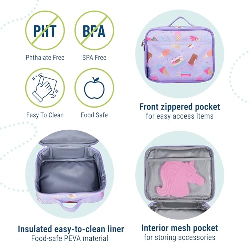 Wildkin Kids Insulated Lunch Box – Durable and Reusable for School & Travel - Sweet Dreams