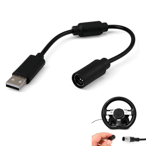 Xbox 360 USB Kabel, Kabelgebundenes Controller Abreißkabel, Verbindung Kabel, Controller Adapter für Microsoft Xbox 360 Zubehör (Schwarz)