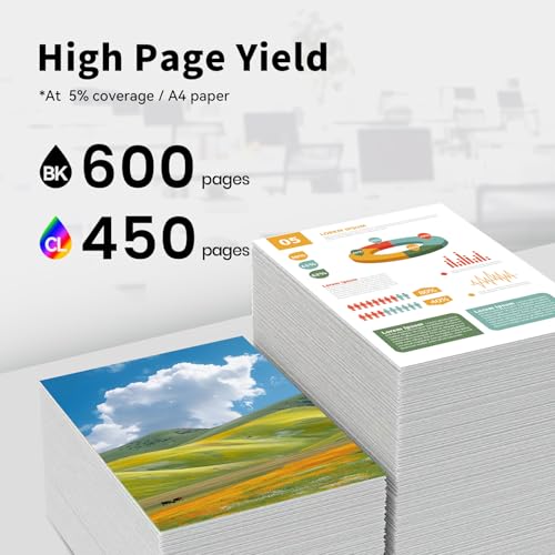 Image of 68XL Ink Cartridge Replacement for HP 68 Ink Cartridges Black /Color Combo Pack 68e Ink for HP Envy 6110e 6120e 6122e 6130e 6132e 6133e 6520e 6530e 6531e 6532e 6552e 6555e 6558e Printer (2-Pack)