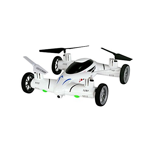 Taotuo Flying Quadcopter Car Remote Control Car and Quadcopter Drone (Cool White)
