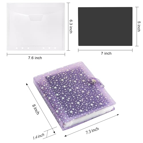 Image of 30pcs Magnetic Sheets and 2 in 1 Storage Bags for Dies Cutting with Binder Cover, Die Cut Storage Set for DIY Scrapbooking,Card Making Supplies (Button-Purple)