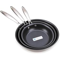 Lote 3 Sartenes Ibili Lote de Sartenes IBILI Triply en Acero Inoxidable y Antiadherente Quantanium (3X Triply XL)