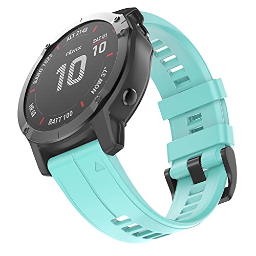 Bracelet Fenix 5x montre Garmin Fenix 6x Pro 3 HR silicone 26 mm menthe