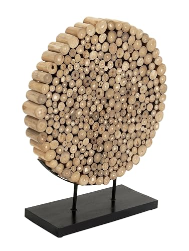 Estatua Decorativa Abstracta de Madera de Teca 24 in miniatura 4