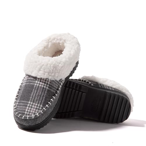 Image of Dearfoams Women's Nyla Felted and Plaid Moc Toe Clog