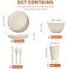 Amazon.com | Wheat Straw Dinnerware Sets - SGAOFIEE 36 Piece ...