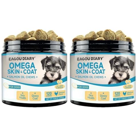 2 Pack Dog Chews Supplements - Skin & Coat Supplement for Dogs with EPA & DHA Fatty Acids, Angelica, Methionine, Vitamins & Minerals - 240 Ct Cover