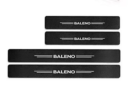 Protective Anti-Scratch Door Sill Car Stickers Compatible for Baleno Car Exterior Sill Guard Protector Carbon Fiber and Vinyl Sticker