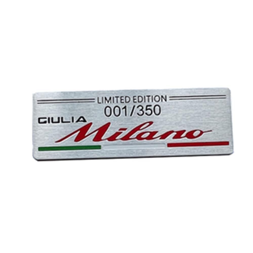 DIALFACar Emblem for Alfa Romeo Giulia Stelvio, Car Letter Emblem Front Grille Badge Trunk Tailgate Boot Window Exterior Decal Stickers, Car Decoration Accessories