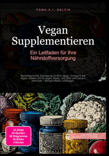 Vegan Supplementieren: Ein Leitfaden für Ihre Nährstoffversorgung: Bedarfsgerechte Versorgung mit B12 vegan, Omega-3 aus Algen, Vitamin D3 K2 vegan, ... pflanzlich – Mangel effektiv vorbeugen.