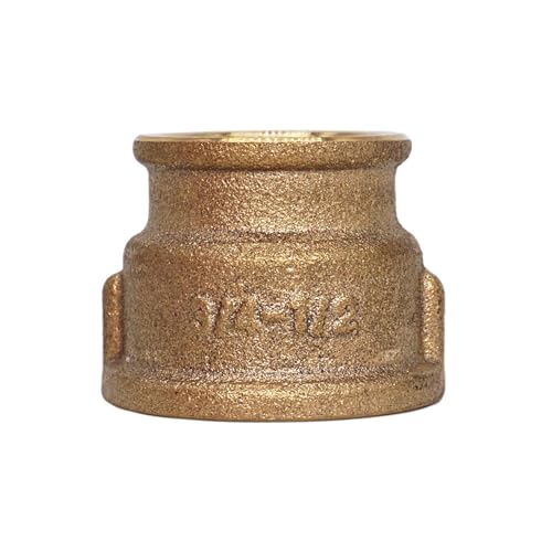 SKIR'CO (4 pz) Bussole di riduzione in ottone 3/4 x 1/2 filettatura interna, raccordi per tubi in ottone, connettore di riduzione, filettatura BSP femmina