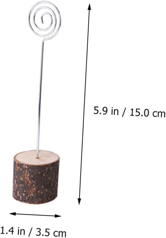 KICHOUSE 60pcs Round Wood Base Photo Holder Clips for Weddings Events Home Rustic Menu Stands Table Holders and Memo Clips for Parties and Celebrations Random Style
