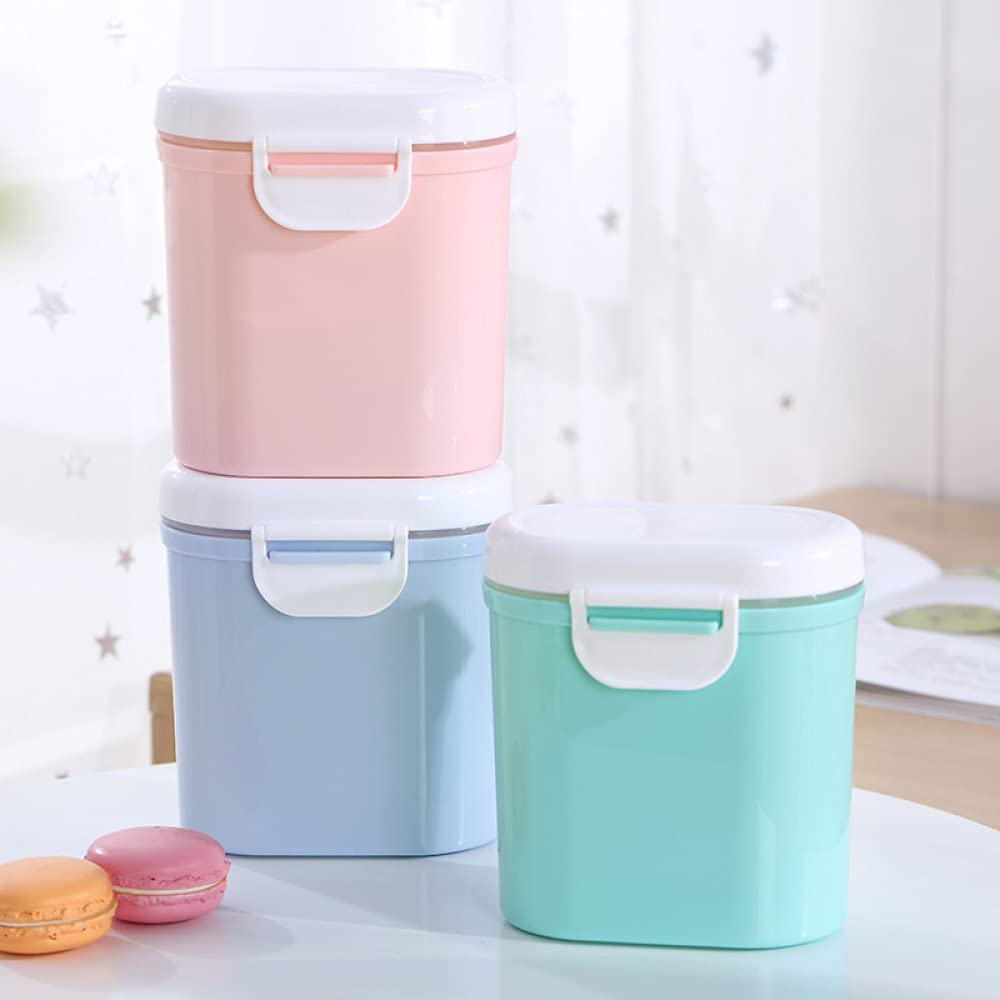 CLQ Dispenser di Latte in Polvere Scatola di immagazzinaggio di Latte in Polvere Contenitore di stoccaggio di Caramelle di Frutta per Bambini in plastica Portatile Grande capacità-Green