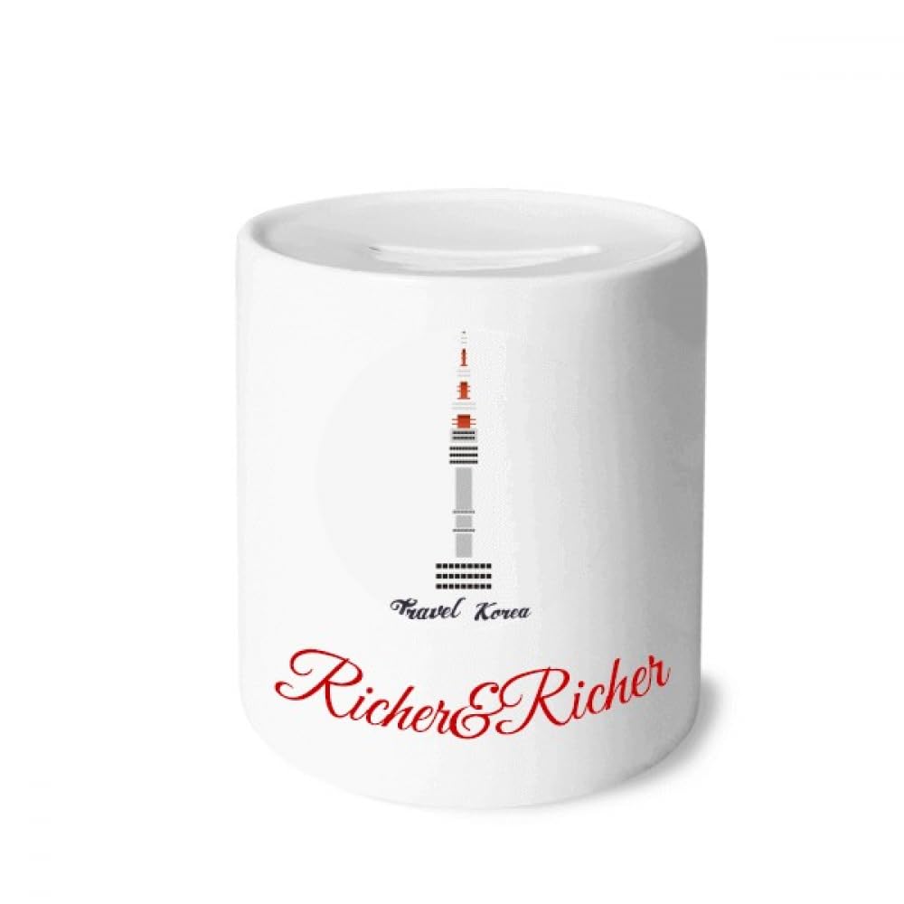 Seoul Tower in Korea Art Deco Fashion Rich and Rich Bank Saving Box Coin