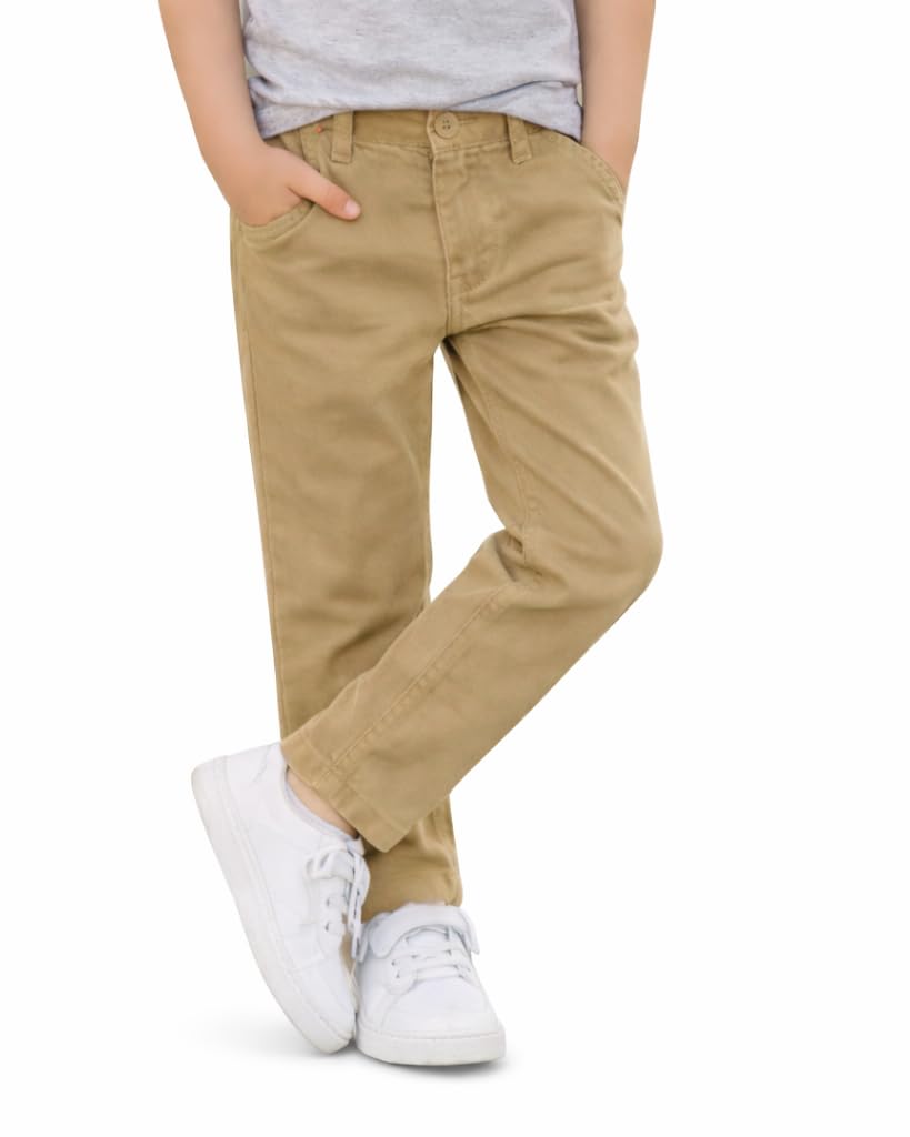 Boys Cotton Stretch Chinos Pants for Kids (2-8 Years) | Cotton Elastane Slim Fit Casual Trousers | Comfortable I Multicolor-image-39