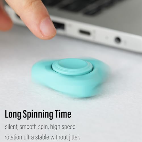 Image of FREELOVE Premium Metal Fidget Spinner for Adults, Stainless Steel Heavy Silent Spinner with Precision Bearing, Small Office Desk Toy & EDC for Stress Relief Focus ADHD, Ceramic Plated Blue