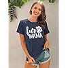 Womens-Dog-Mom-T-Shirt-Dog-Mama-Gifts-Cute-Letter-Print-Tee-Mothers-Day-Tshirt-Funny-Graphic-Short-Sleeve-Top Mama Shirt for Women Dog Mom Shirt Funny Dog Paw Graphic Tee Dog Lovers Shirt Casual Short Sleeve Tops